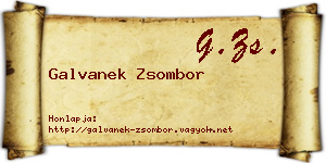 Galvanek Zsombor névjegykártya